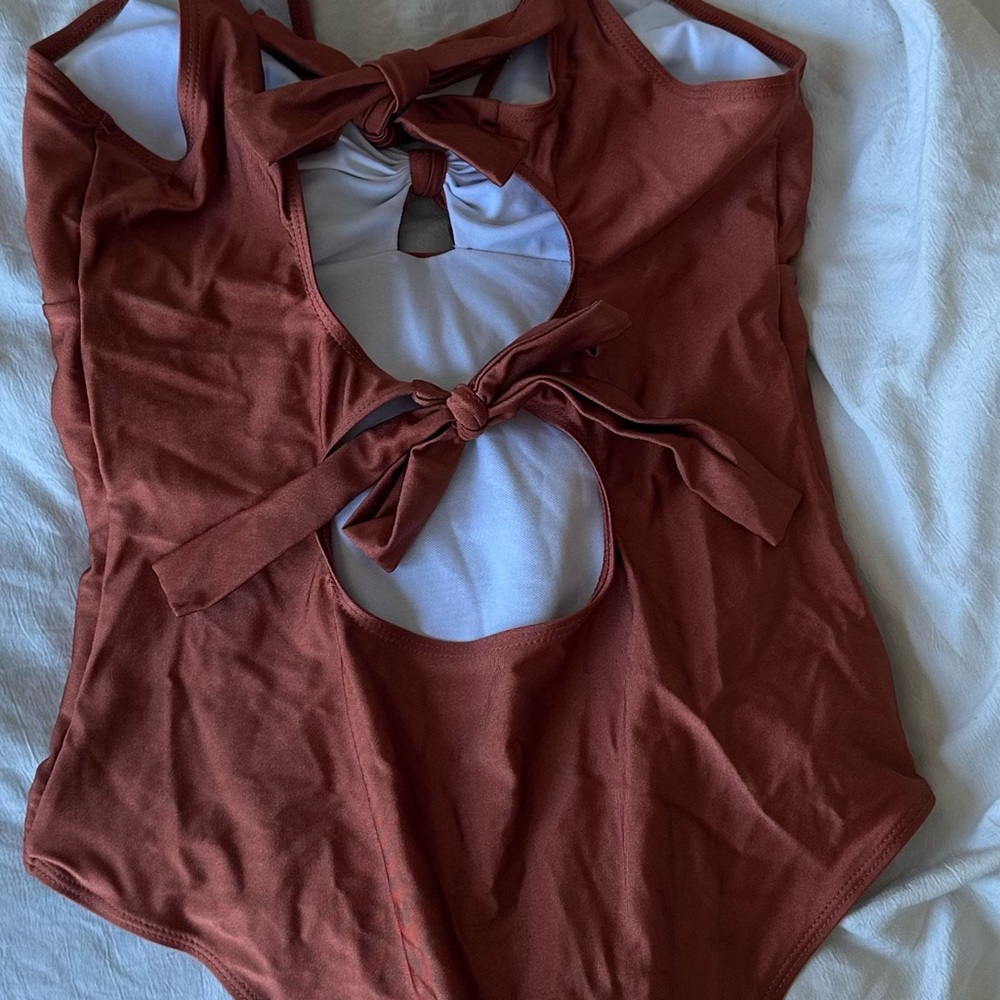 Rust One-Piece Swimsuit - Picture 2 of 3